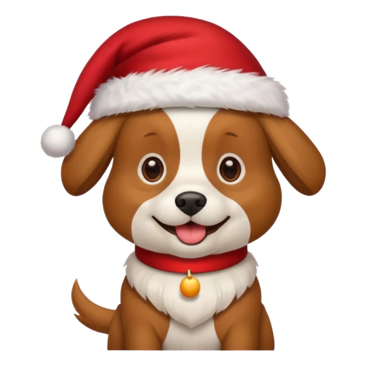 a dog wearing a christmas hat sticker