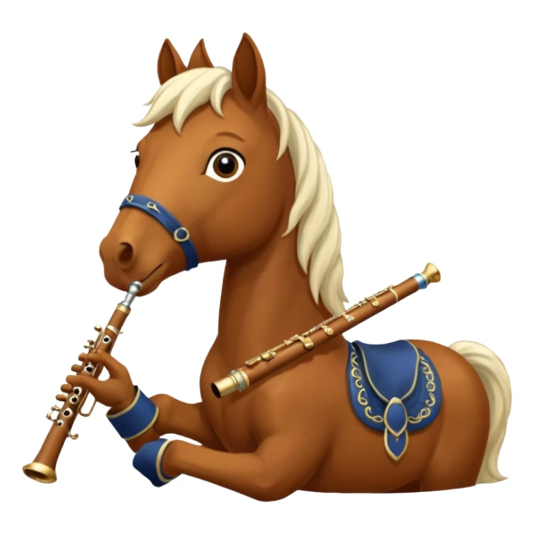 Horse playing the flut sticker