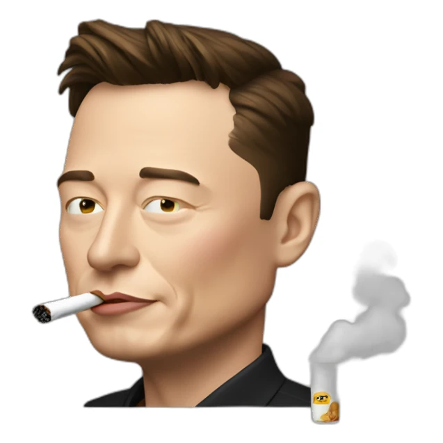 Elon musk smoking sticker