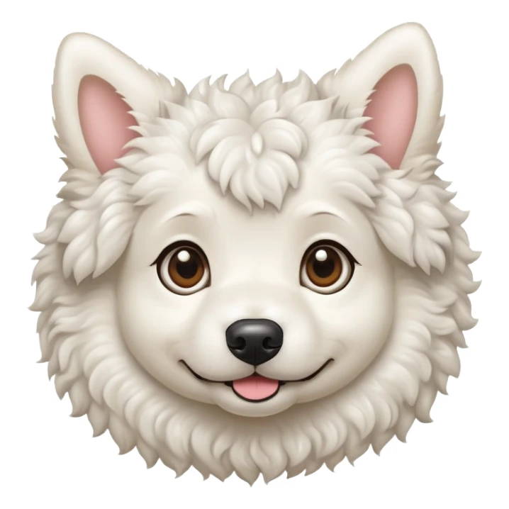 Curly-haired round-eared white dog sticker