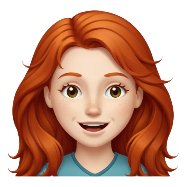 Excited long haired redhead winking sticker