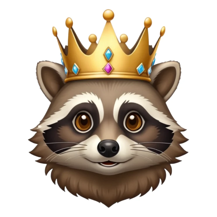 raccoon with crown sticker