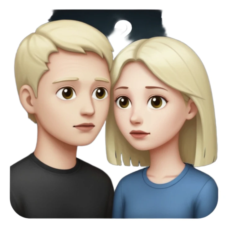  Indifference - 2 people looking away from each other sticker