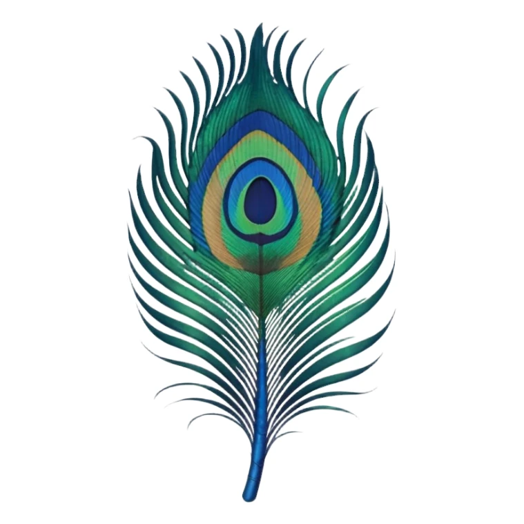 create a single peacock feather emoji sticker