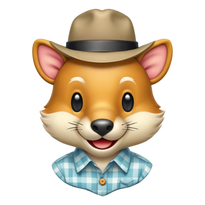 retro 1950s anthropomorphised animal head sticker