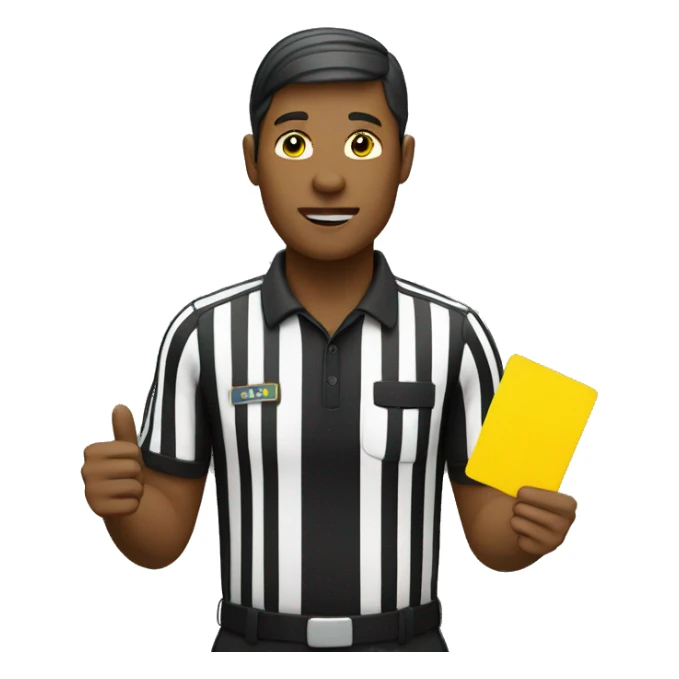 referee holding yellow card sticker