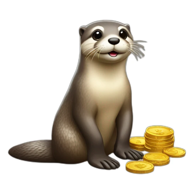loutre avec de la monnaie sticker