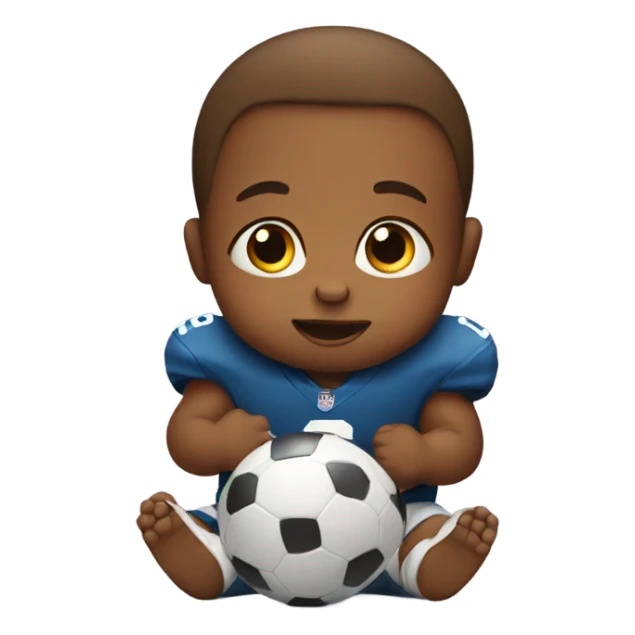 Baby watching football sticker