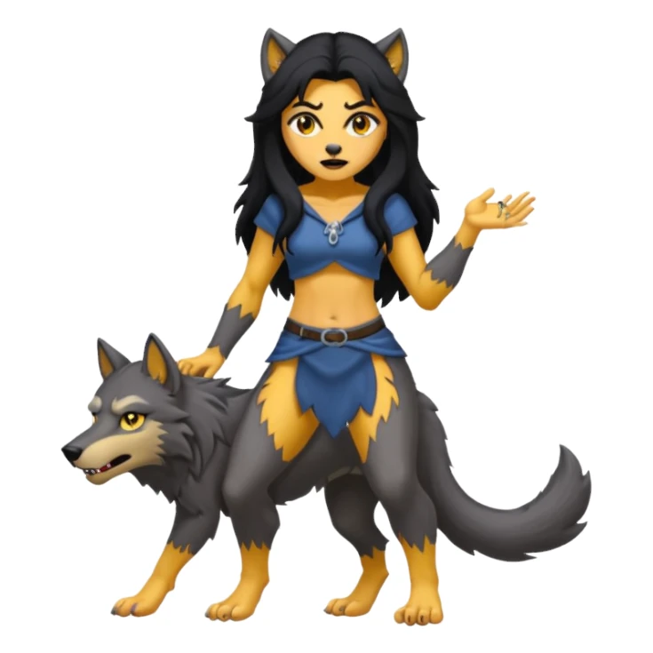 Female wherewolf full body sticker