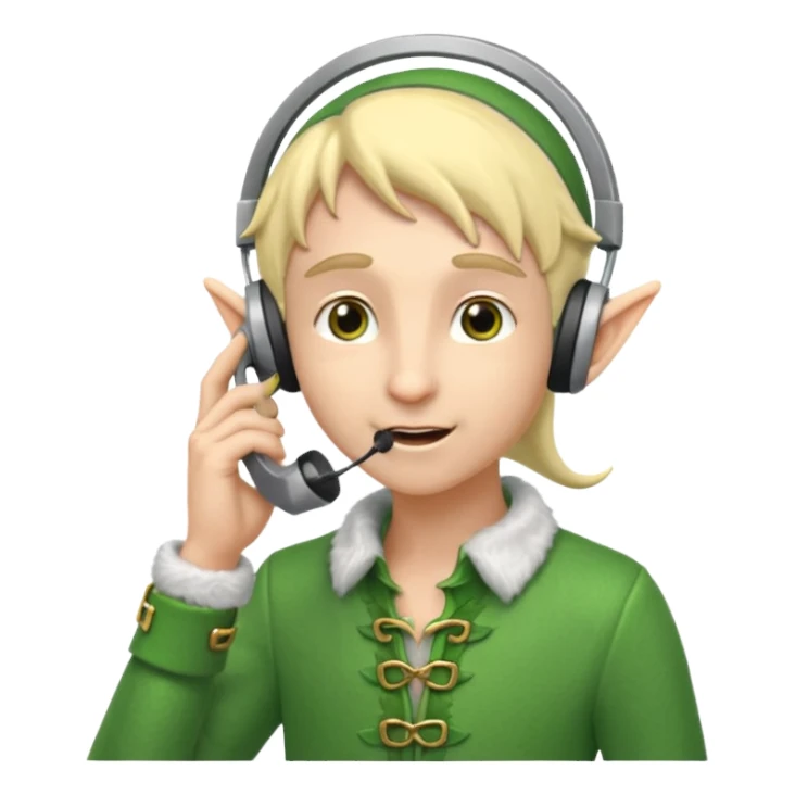 elf talking on the phone sticker