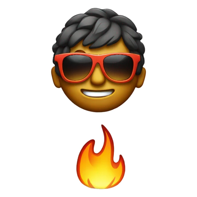 Fire wearing sunglasses sticker