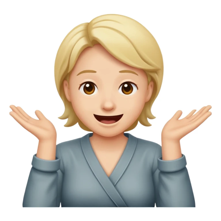 Laugh shrugging shoulders  sticker