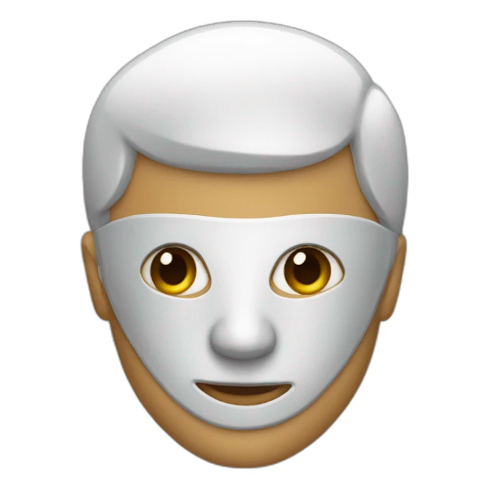 a man with a mask sticker