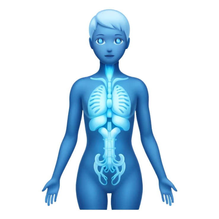 body silhouette with glowing organs sticker