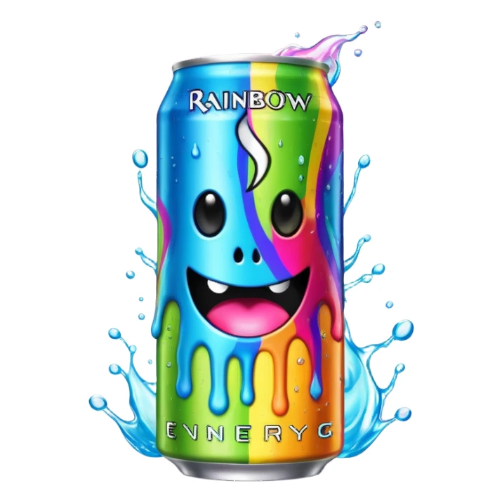 Rainbow Monster energy drink sticker