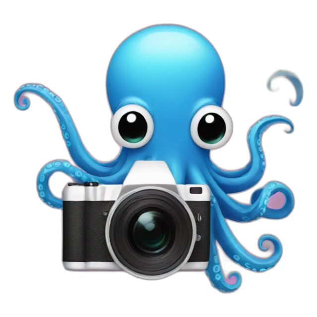 Octopus with video camera sticker