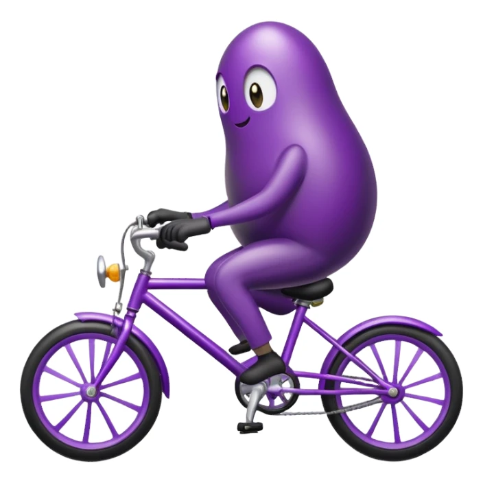 Egg plant riding a bike sticker