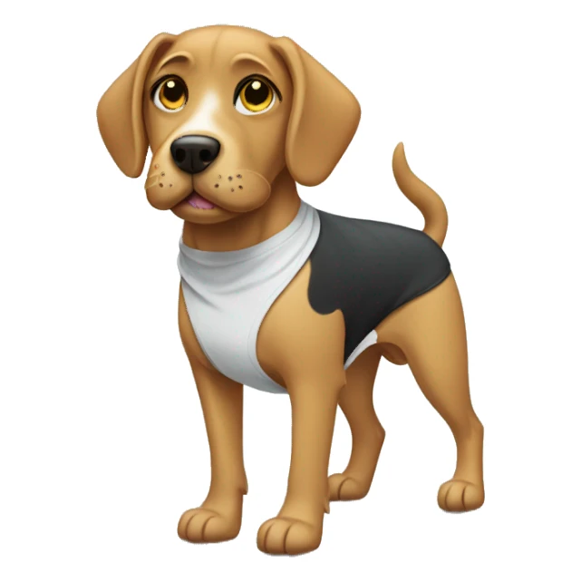 Dog wearing teeshirt sticker