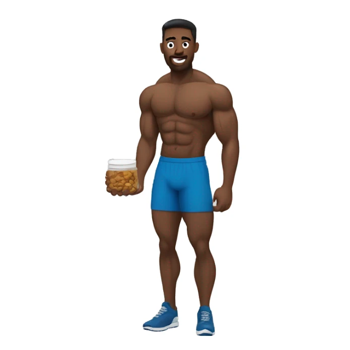 gym guy eating protien sticker