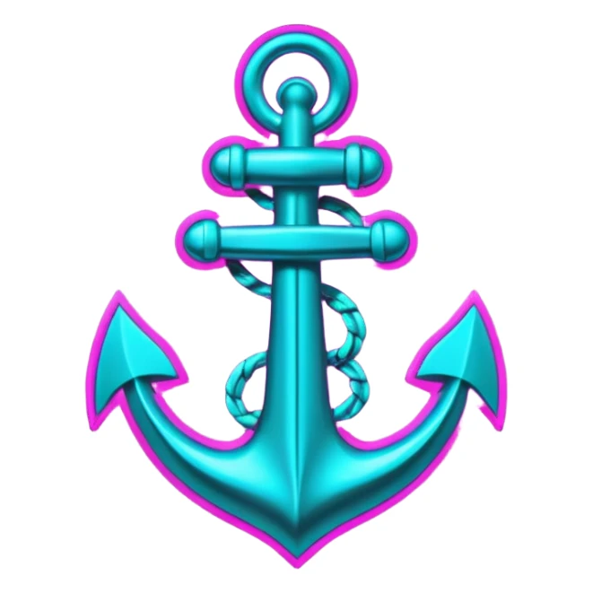 A neon cyberpunk anchor sticker