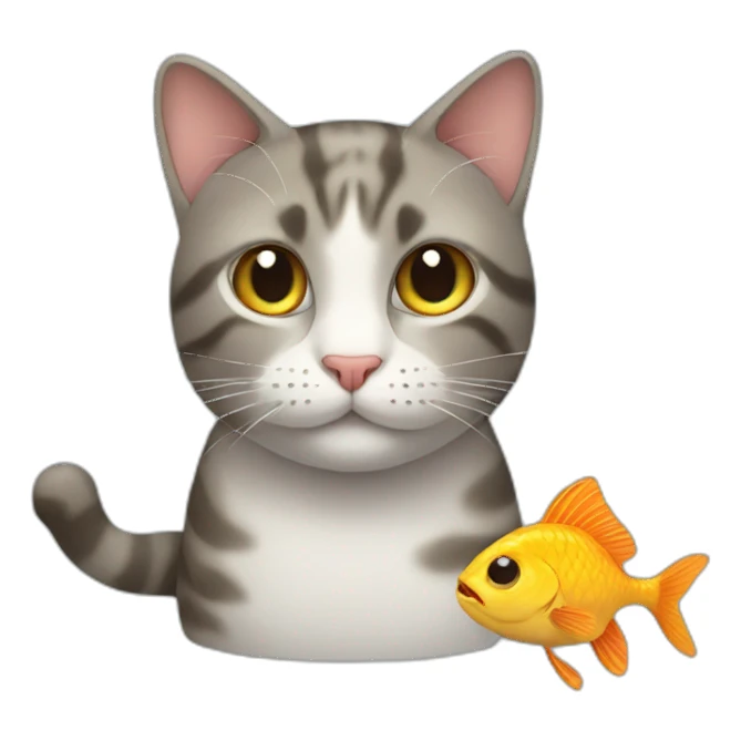 Cat with fish sticker