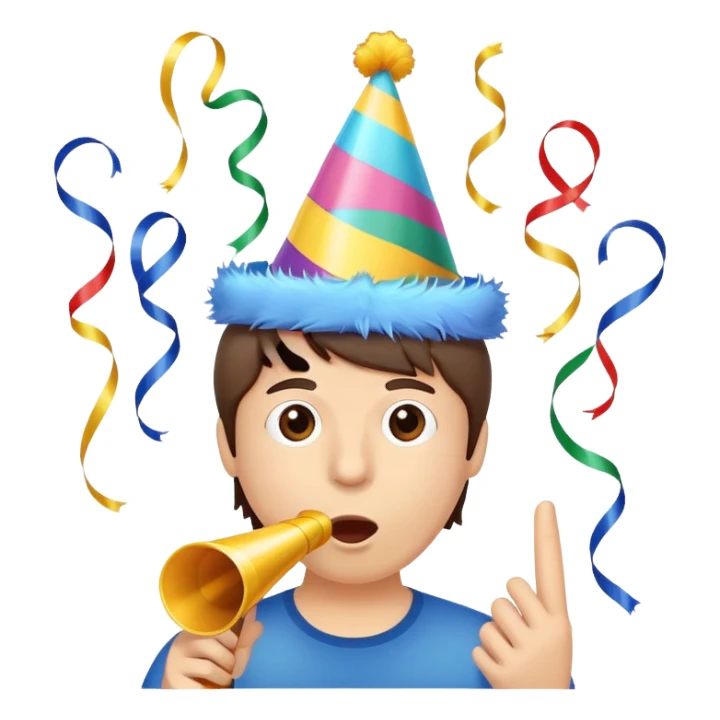 celebration party horn streamer sticker