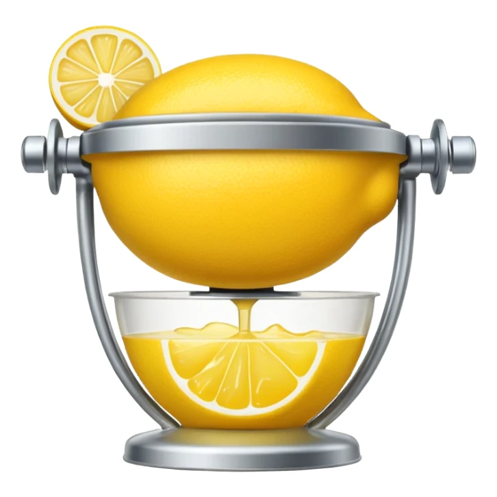 mac os icon fruit mechanical squeezer, lemon yellow bright crisp sticker