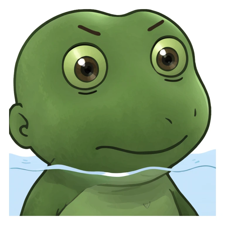 Cute water baby with big brown eyes sticker