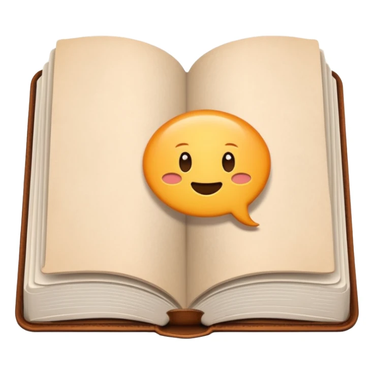 book with a speech bubble above it sticker