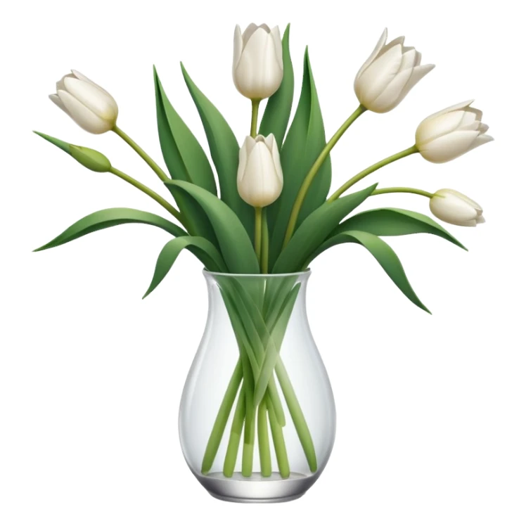 white tulip bouquet  sticker