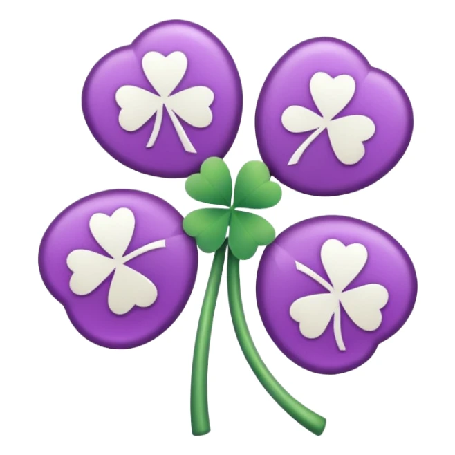 lucky white and purple sticker