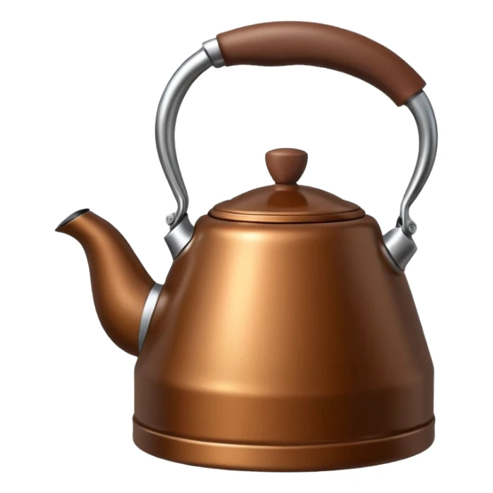GENERATE A BROWN KETTLE WITH LING BODY HAVING HANDLE AT RIGHT SIDE sticker
