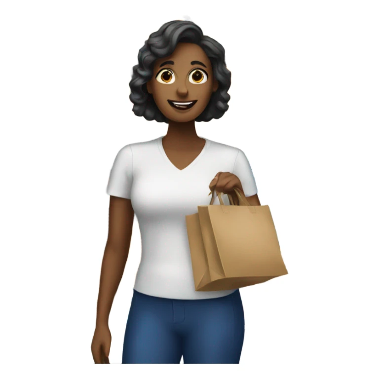 A woman with Aldi shopping sticker