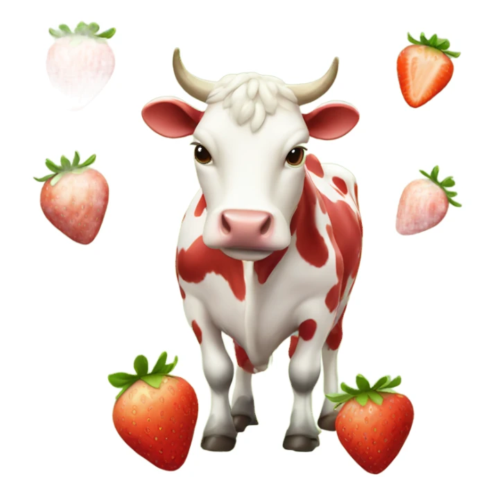 strawberry cow sticker