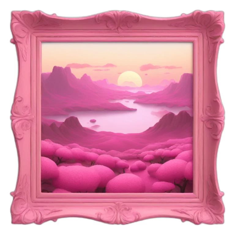 PINK LANDSCAPE PICTURE WITH FRAME sticker
