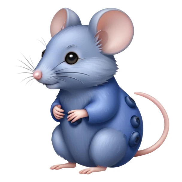 A mouse in a blueberry sticker