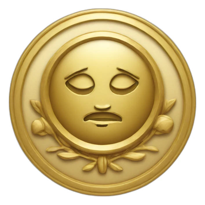 gold emblem with seal face sticker