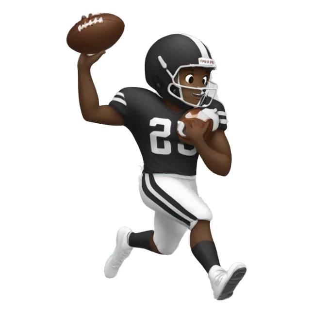 black football player scoring touchdown sticker