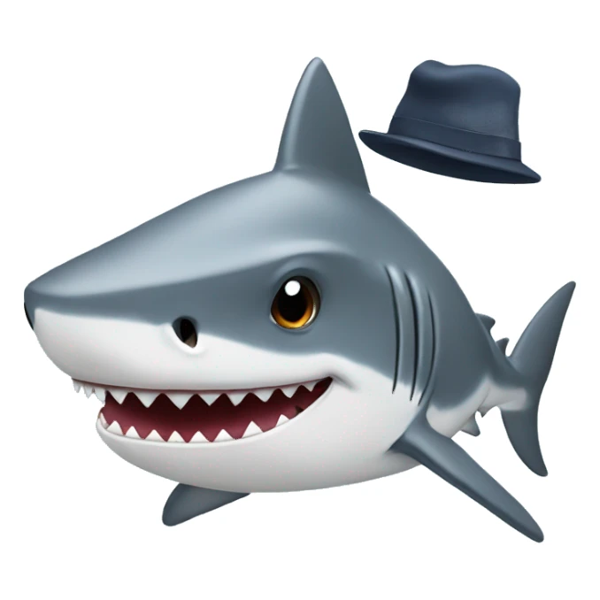 shark with a hat sticker