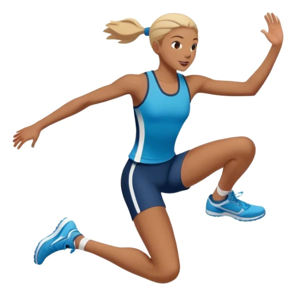 athlete knee in air jumping sticker