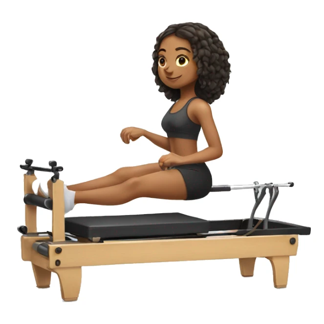 A girl doing Pilates reformer  sticker