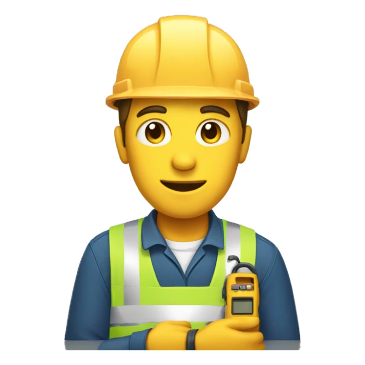 Worker holding meter sticker