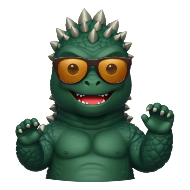 Godzilla wearing sunglasses sticker