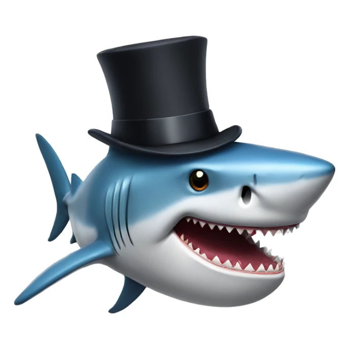 Shark with a top hat sticker