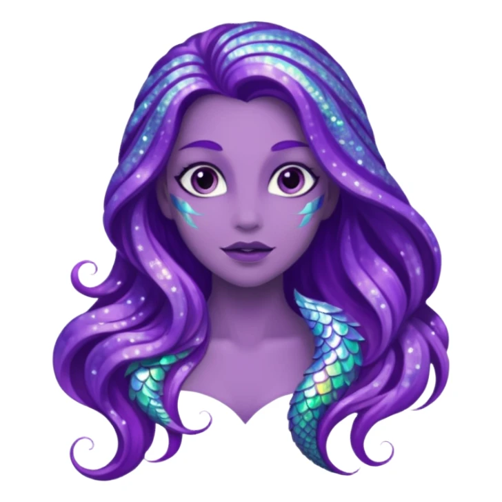 glitter purple siren sticker