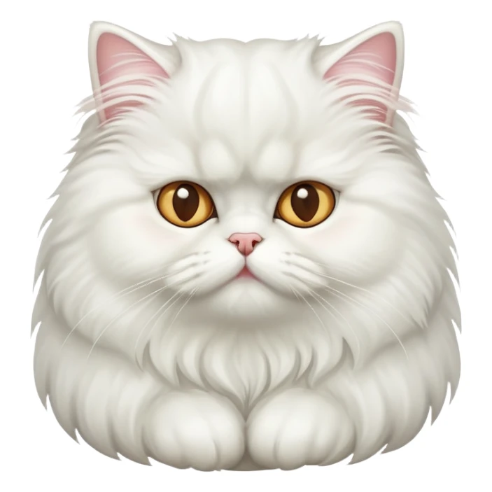 A white Persian cat with a voracious appetite sticker