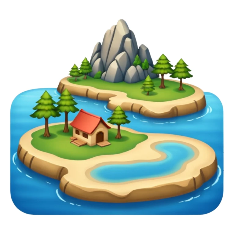 lake with an island sticker