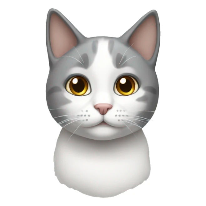 Gray and white cat sticker