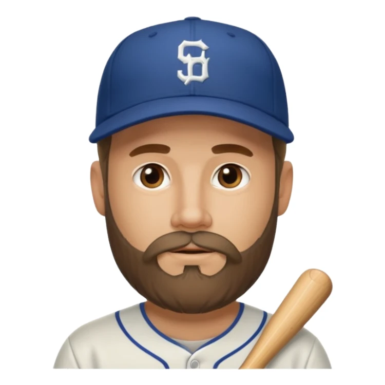 40 year old white man beard and baseball hat sticker