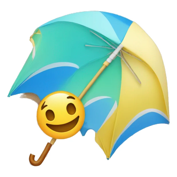 umbrella smiling on the beach sticker